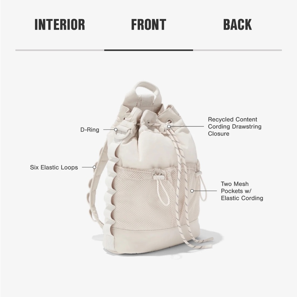 Dagne Dover Cream Drawstring Backpack - Picture 3 of 11